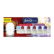 Febreze PLUG Air Freshener, Baked Cinnamon Apples & Cuddle Weather, 1 Warmer + 5