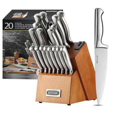 McCook® Kitchen Knife Sets,German Stainless Steel Knives Block Set