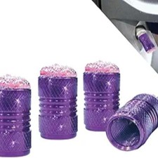 Tire Valve Stem Caps for Car, 4 Pack Rhinestone Crystal Metal Valve Covers   Un