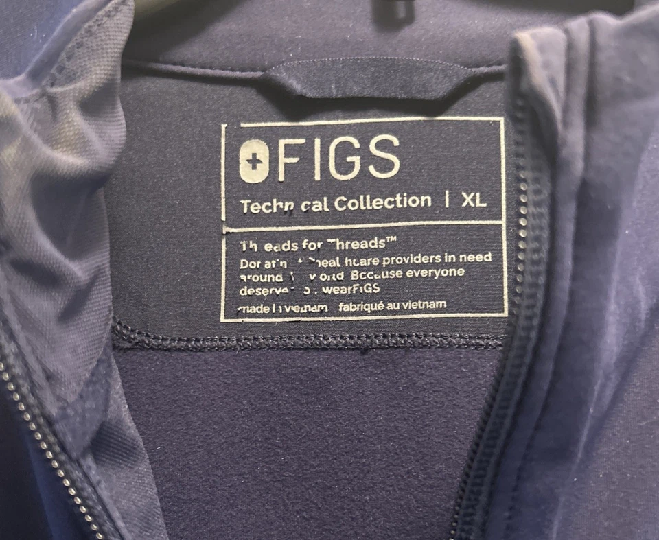 Women’s Navy Blue Figs Technical Collection Jacket Full Zip Size XL NWOT - Image 3 of 4