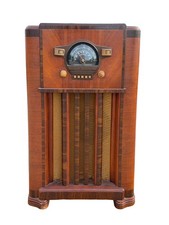 1941 Zenith 6-S-556 Console Tube Radio Wood Black Dial Rotor Wavemagnet Works