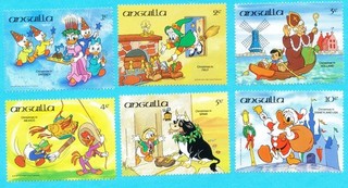 Anguilla Stamps short set of 6 MNH Disney Christmas around the World
