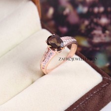 Natural Smoky Quartz, 925 Sterling Silver, Quartz Ring, Wedding Gift Ring