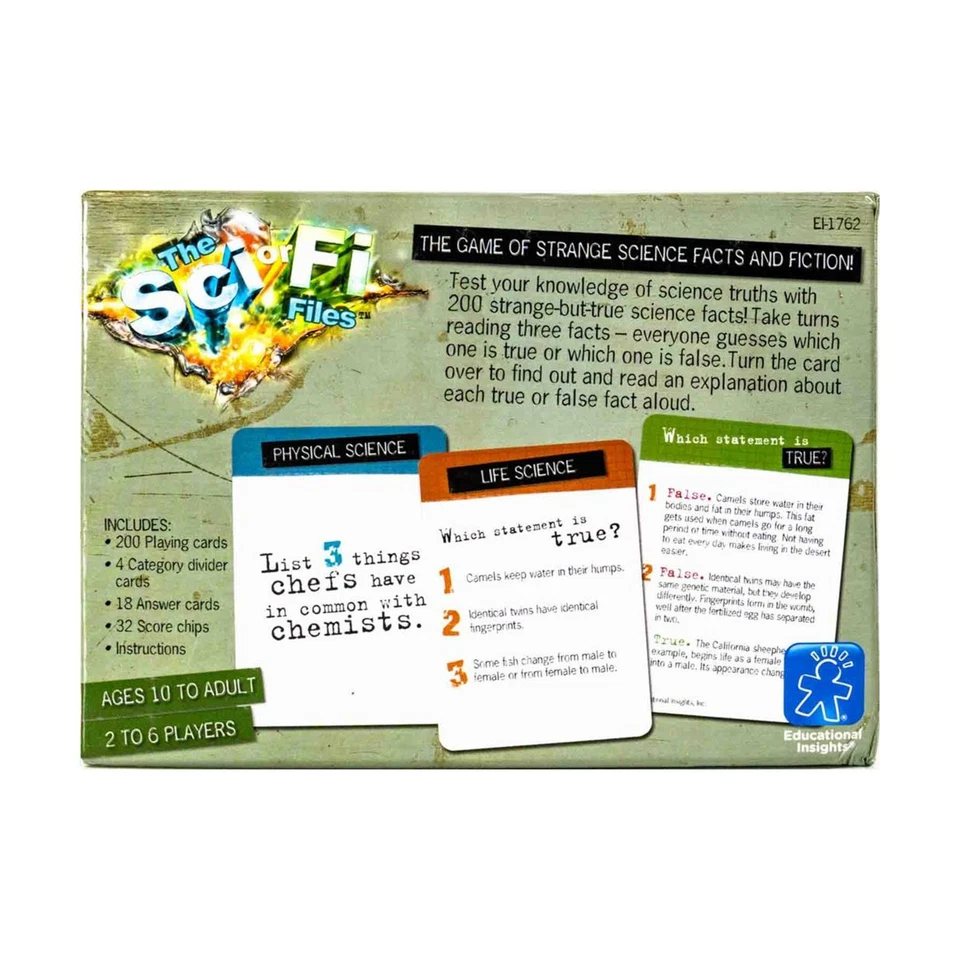 Caja de archivos de ciencia o ficción de juegos de cartas Educational Insights EX/NM Foto 2 de 2