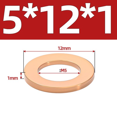 M3 - M60 Metric Copper Sealing Washers Flat Gasket Rings Form A DIN 7603 A - - Picture 30 of 135