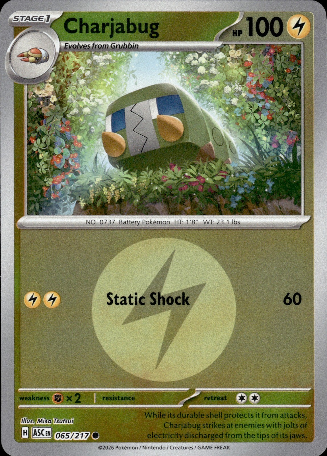 Charjabug (Energy Pattern) | 65 | Pokemon | Ascended Heroes | Reverse | BOGO50%