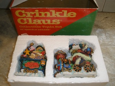 Crinkle Clause Collectible Train Set by Possible Dreams Locomotive & Coal Car 