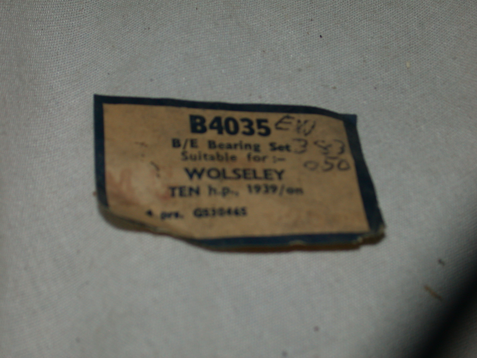 GLACIER PLAIN BEARING SET FOR A WOLSEY B4035 for sale online eBay