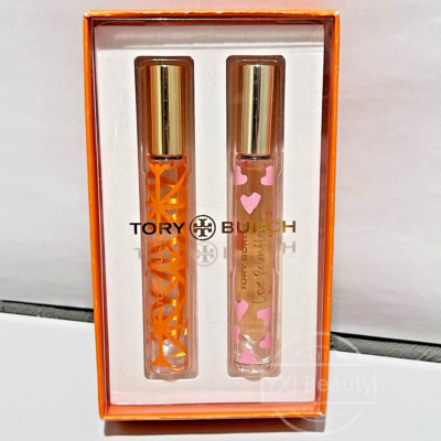 New 2PC Tory Burch Love Relentlessly/Signature EDP Rollerball Set (2x0.2oz)~Rare