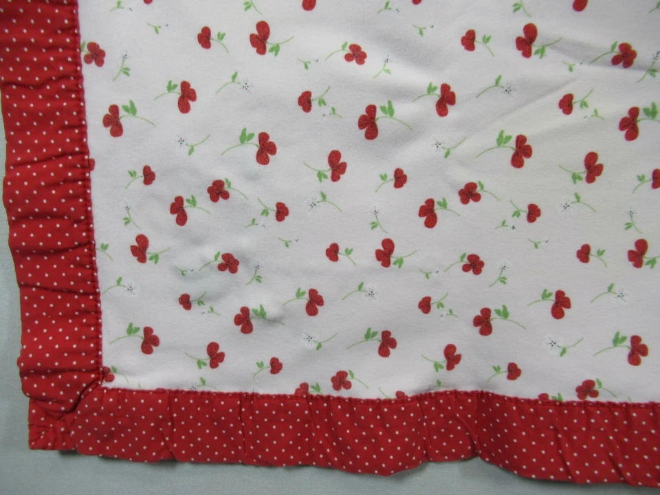 Manta bebé niña vintage Gymboree bonita amapola flores rojas a lunares 2004 Foto 4 de 4