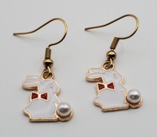 Easter Bunny fishhook earrings