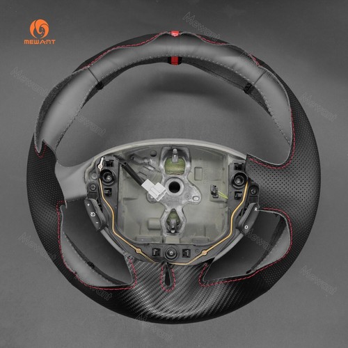 MEWANT PU Leather Carbon Fiber Steering Wheel Wrap for Renault Clio 3 2005-2010 - Imagen 7 de 10