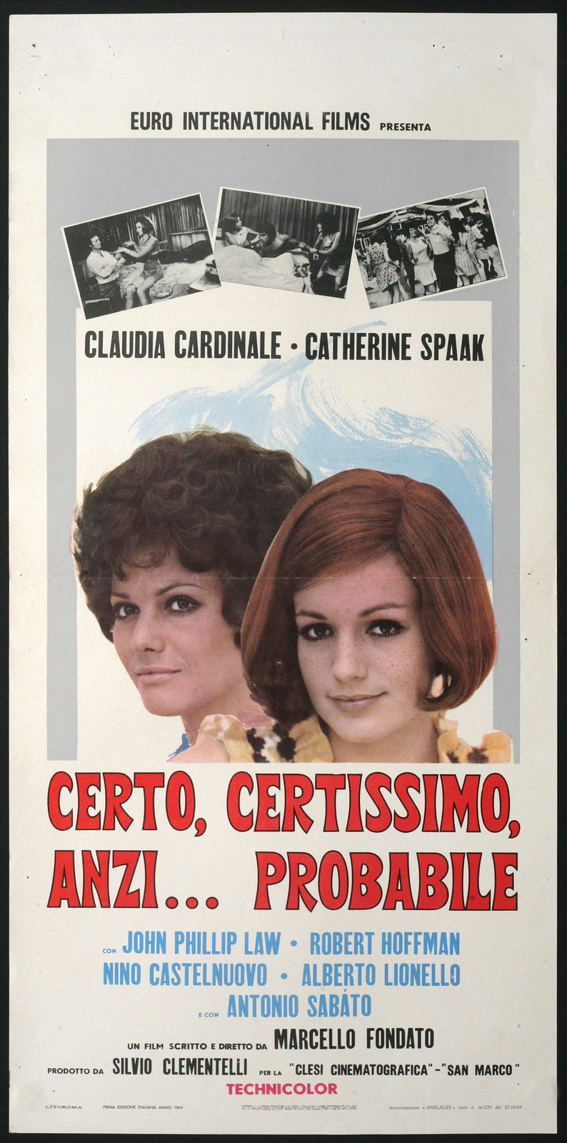 Locandina originale film Certo, certissimo, anzi... probabile (1969) - Regia di Marcello Fondato