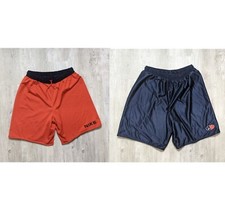 Vintage Nike Reversible Basketball Shorts Orange Navy Embroidered Logo S/M