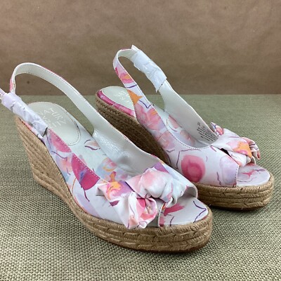 Naturalizer Women s Floral Bettina Peep-Toe Slingback Wedge Espadrille Shoes 8M