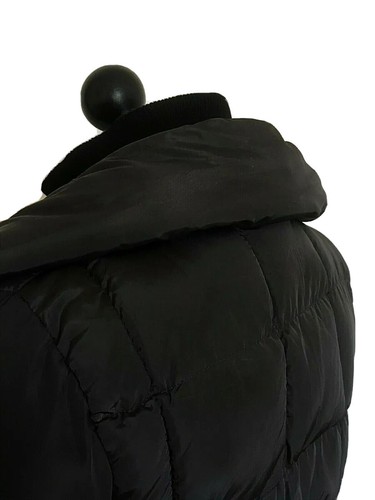 Giaccone Nero Piumino sintetico Bambina 11-12 Anni Come Nuovo Elegante Cappuccio - Foto 4 di 11