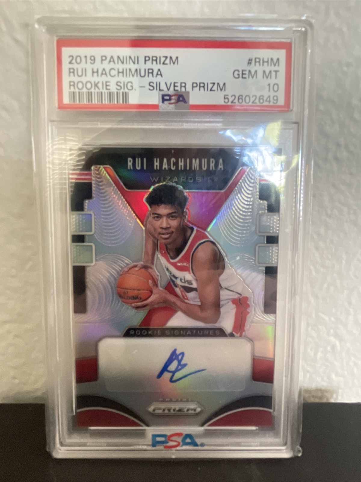 2019-20 Panini Prizm Rookie Signatures Silver Rui Hachimura RC PSA 10