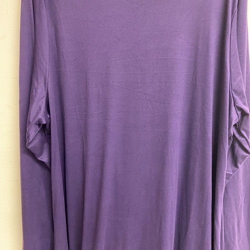 24 Seven Women's Plus Side Slit Fitted Dress Long Sleeve Size 3X Color Purple - Picture 5 of 18