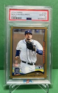 PSA 10 2014 Topps Nick Castellanos Gold 1190/2014 Rookie # 195 POP 2!