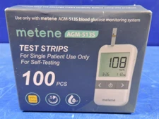 Box 100 Count Metene AGM-513S Test Strips Diabetes Blood Glucose/ Exp 2024 AS-IS