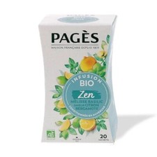 *Lot de 3*  PAGES infusion bio melisse basilic bergamotte  (20 sachets x 3)