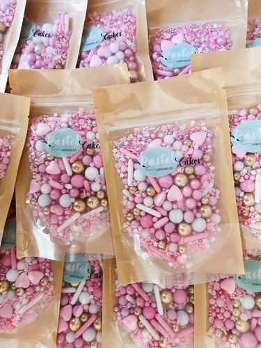 Streusel Mix Rosa Gold Luxus Prinzessin Baby Cupcake Kuchen Topper Deko Mix - Bild 4 von 6