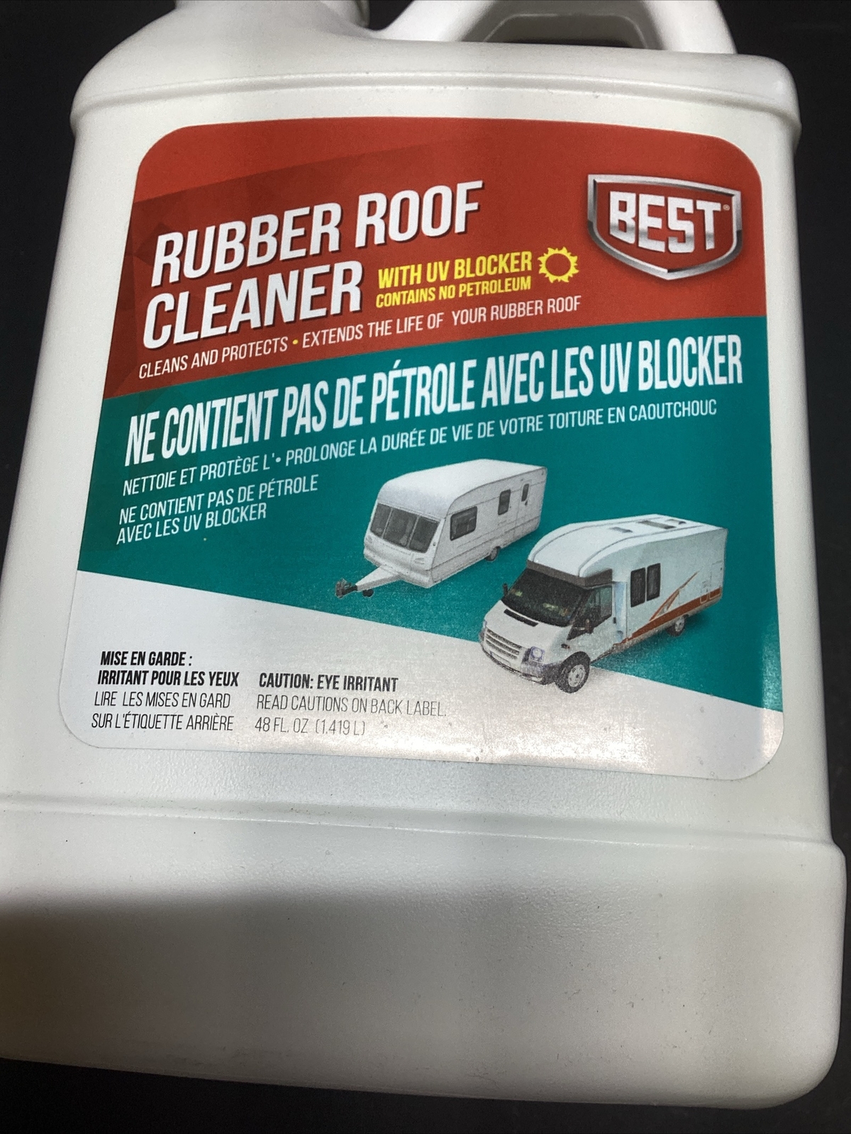 Rubber Roof Cleaner Sealer Protectant UV Camper RV Travel Trailer