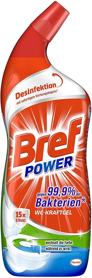 Bref Power WC-KraftGel gegen 99,9% der Bakterien,  5x 750 ml - Bild 2 von 4
