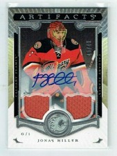 15-16 UD Upper Deck Artifacts  Jonas Hiller  /49  Dual Jerseys  Auto