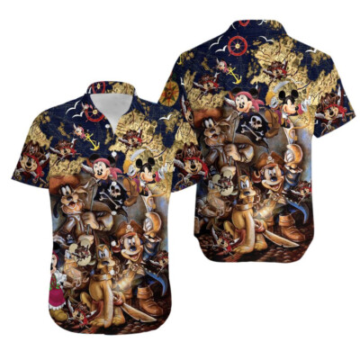 Disney Pirates Of Caribbean Aloha 3D HAWAII SHIRT US Size All Over Print