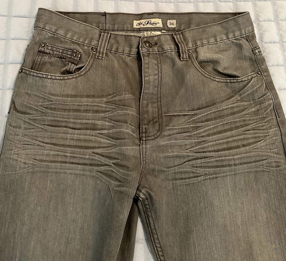 Pantalones de mezclilla vintage Old Skool para hombre 34X29 gris holgados pierna ancha hip hop grunge ¡Y2K! Foto 2 de 4
