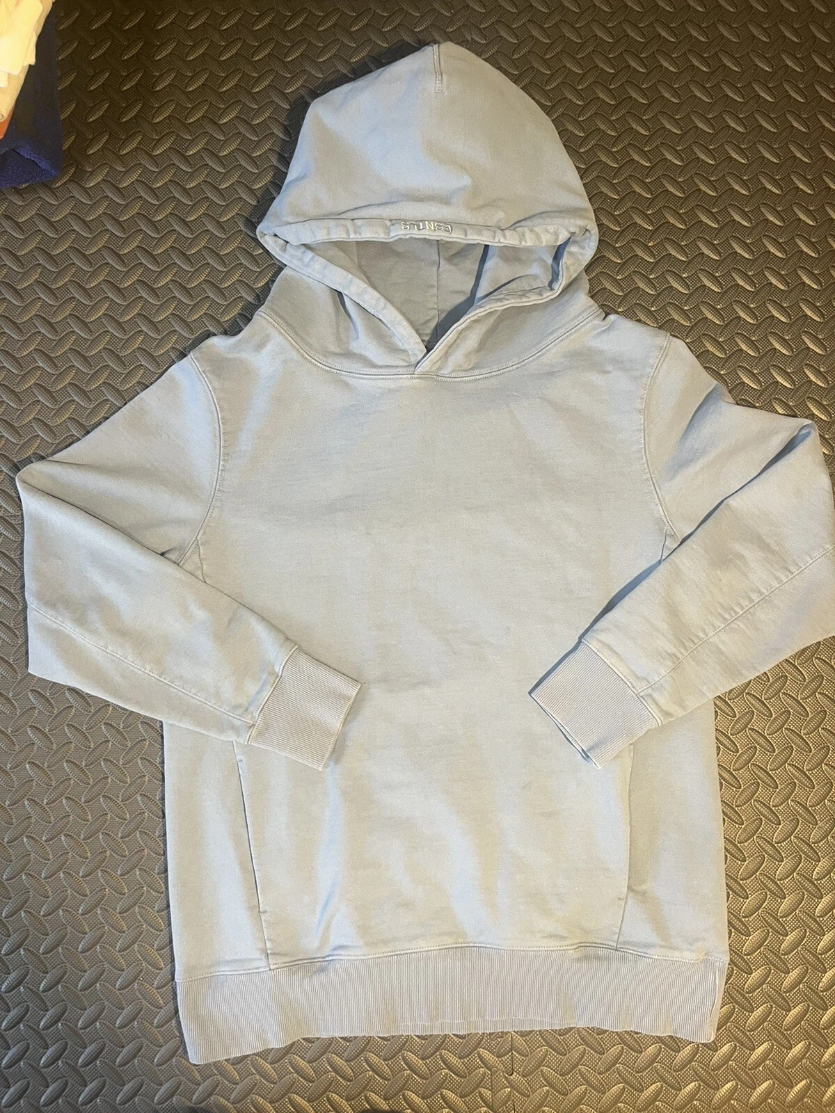 ESSENTIALS ESNTLS Felpa con Cappuccio Blu Bambino Pesante Uomo Taglia Large Manica Lunga 