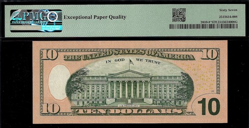 2004A $10 Federal Reserve Note Atlanta PMG 67EPQ 3rd finst low serial Fr 2039-F* - Picture 3 of 3