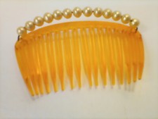 Vintage Hair Comb With Faux Pearls
