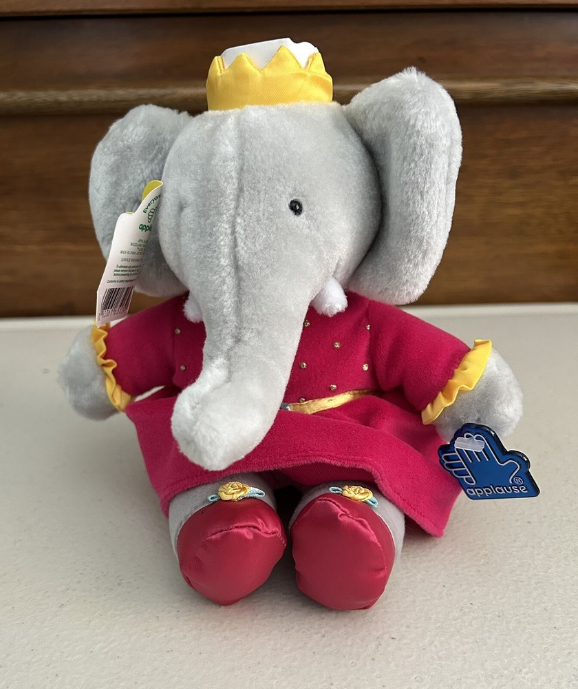 Babar Queen Celeste Stuffed Plush Doll Toy Plush VTG Elephant