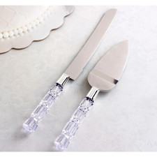 Crystal Wedding Cake Server Set