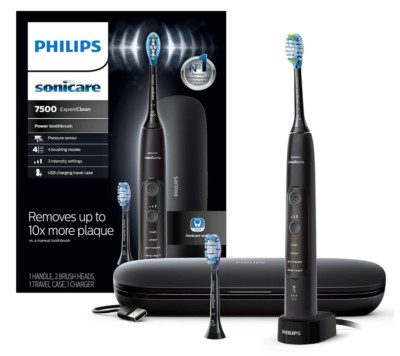 Philips Sonicare ExpertClean 7500, Rechargeable Electric Power Toothbrush, Black