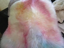 Pottery Barn Teen tie dye sheepskin 18" pillow cover Photo shoot sample