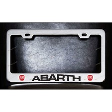 Fiat Abarth Custom Made Chrome Metal License Plate Frame Screw Caps