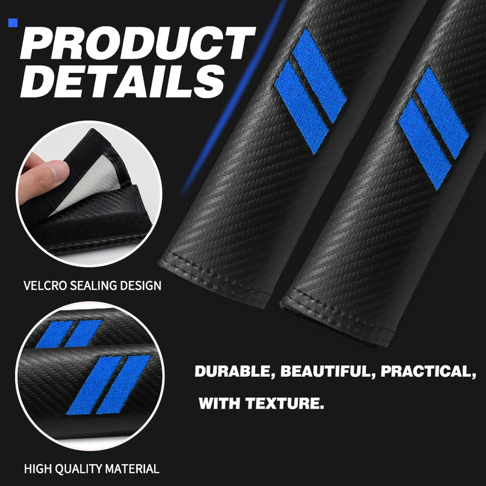 2x para Dodge Charger Sedan cor azul cinto de segurança macio capa almofada de ombro - Imagem 4 de 4