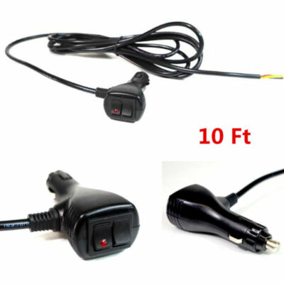 10ft Cigarette Lighter Socket Plug Connector With Changing Pattern On Off  Switch