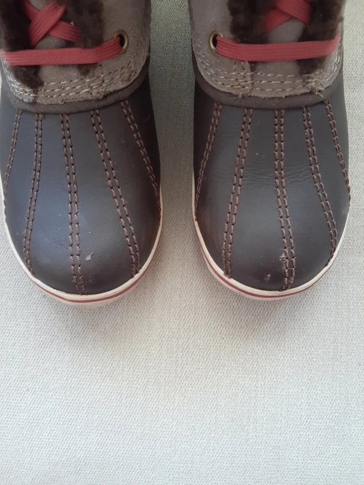 Botas LL Bean Tek 2.5 marrón/bronceado gamuza con cordones forradas de oveja para mujer talla 6M Foto 4 de 4