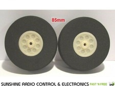 RC Plane Wheels Large Lightweight Foam Sponge Wheel Metric Size 85mm Diameter UK