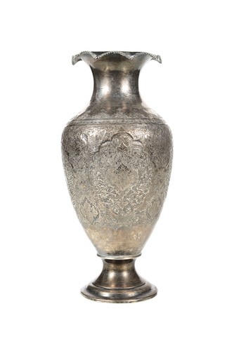 Bellissimo vaso antico persiano 12" argento massiccio del XVIII secolo - Foto 5 di 12