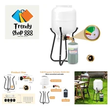 Complete 1lb Propane Refill Kit: Durable Adapter, Stand, Gauge & Safety Features