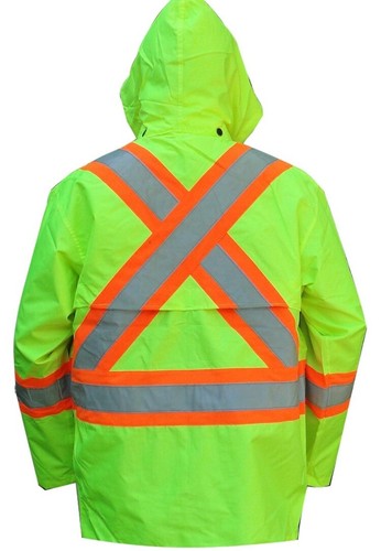 Viking 6323Jg-M Open Road Hi-Vis 150D Jkt Verde Talla Mediana Chaqueta de lluvia - Imagen 2 de 3