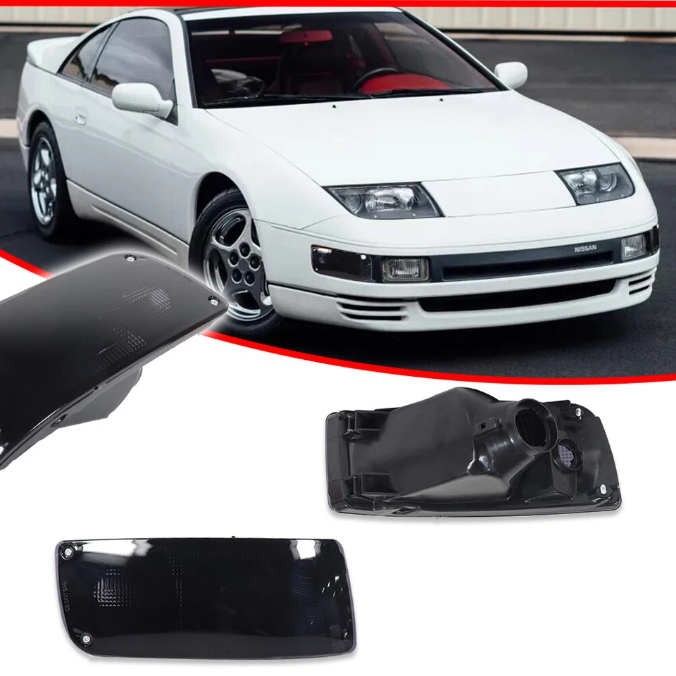 2X Luces de señalización de parachoques delanteras ahumadas para 90 91 92 93 94 95 96 Nissan 300ZX Z Z32 Foto 2 de 4