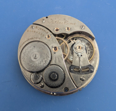 VINTAGE 16 SIZE ELGIN FATHER TIME 21 JEWEL GRADE 454 POCKET WATCH PARTS