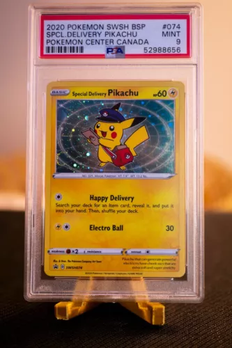🔥 MINT Pokémon - Special Delivery Pikachu Pokémon Center Canada - PSA 9 Card 🔥