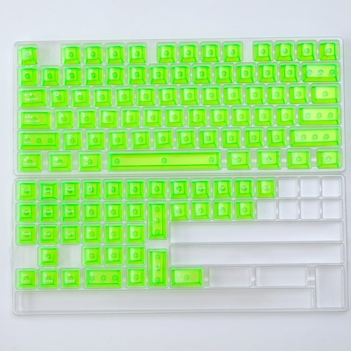 114 Keys Transparent Keycaps PC Cherry Profile Bright Green Clear Keycaps Set... - Picture 7 of 7